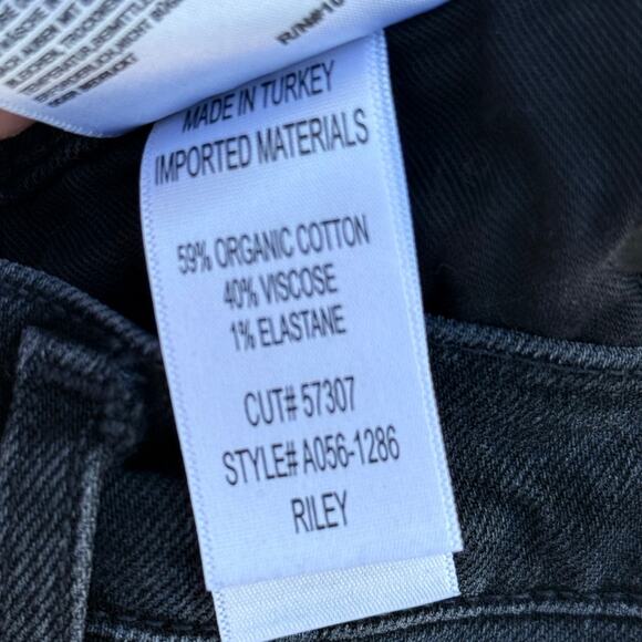 AGOLDE dark wash Riley high rise straight crop button fly denim jeans Panoramic - Picture 11 of 14